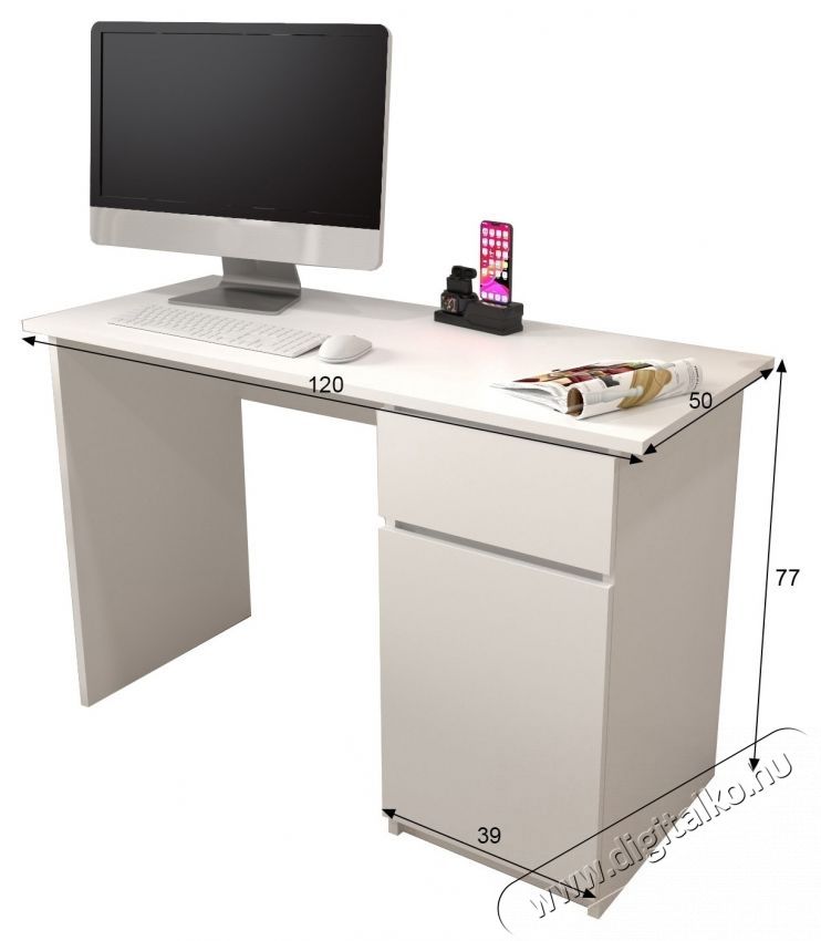 KringX Origo &iacute;r&oacute;asztal, 120x50x77 cm, 1 fi&oacute;kkal/1 ajt&oacute;val, Feh&eacute;r Iroda &eacute;s sz&aacute;m&iacute;t&aacute;stechnika - Egy&eacute;b sz&aacute;m&iacute;t&aacute;stechnikai term&eacute;k - 537072