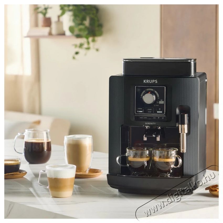 Krups EA4008E0 Serenity Black automata k&aacute;v&eacute;főző Konyhai term&eacute;kek - K&aacute;v&eacute;főző / k&aacute;v&eacute;&ouml;rlő / kieg&eacute;sz&iacute;tő - Automata k&aacute;v&eacute;főző - 540014