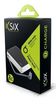 Ksix Powerbank 4000mAh, beépített Micro USB kábel - fekete Mobil / Kommunikáció / Smart - Powerbank / Külső akkumulátor és töltő - 317609