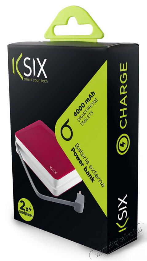 Ksix BXBA4000CIR PowerLive Powerbank 4000mAh, beépített Micro USB kábel - rózsaszín Mobil / Kommunikáció / Smart - Powerbank / Külső akkumulátor és töltő - 318065