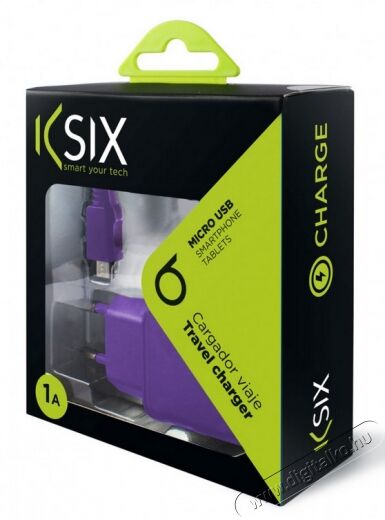 Ksix Micro USB A1 fali töltő - lila Mobil / Kommunikáció / Smart - Mobiltelefon kiegészítő / tok - Hálózati-, autós töltő - 318017