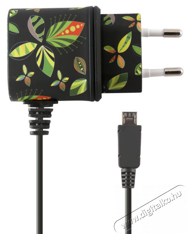 Ksix B1740CD02FN Micro USB fali töltő 1A - trópusi fekete Mobil / Kommunikáció / Smart - Mobiltelefon kiegészítő / tok - Hálózati-, autós töltő - 318013