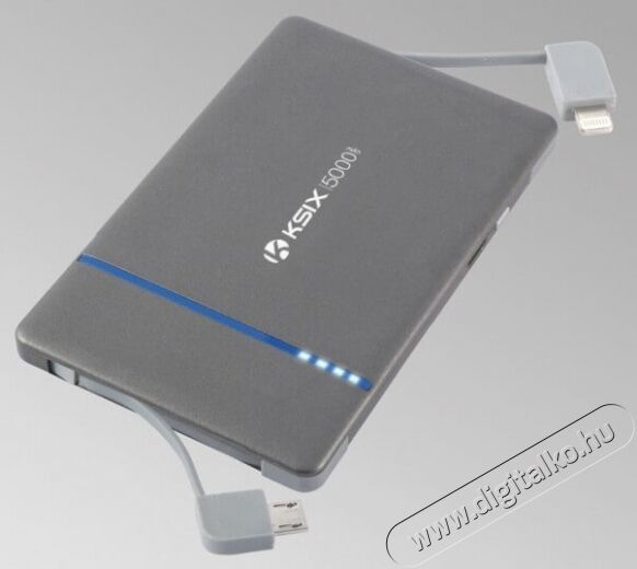 Ksix BXBA5000IP Powerbank 5000mAh beépített lightning kábel Mobil / Kommunikáció / Smart - Powerbank / Külső akkumulátor és töltő - 318004
