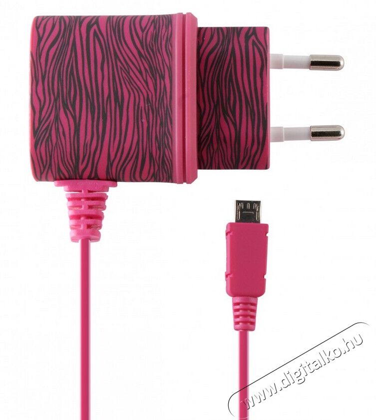 Ksix Micro USB A1 fali töltő - zebra pink Mobil / Kommunikáció / Smart - Mobiltelefon kiegészítő / tok - Hálózati-, autós töltő - 318030