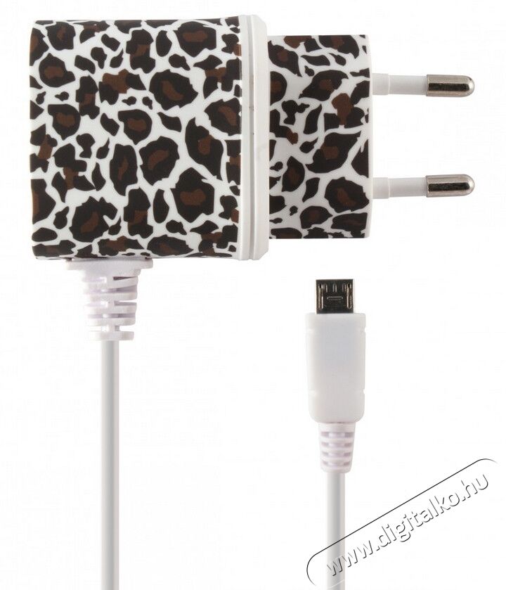 Ksix Micro USB A1 fali töltő - leopárd fehér Mobil / Kommunikáció / Smart - Mobiltelefon kiegészítő / tok - Hálózati-, autós töltő - 318016