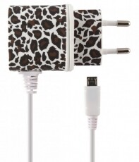 Ksix Micro USB A1 fali töltő - leopárd fehér Mobil / Kommunikáció / Smart - Mobiltelefon kiegészítő / tok - Hálózati-, autós töltő - 318016