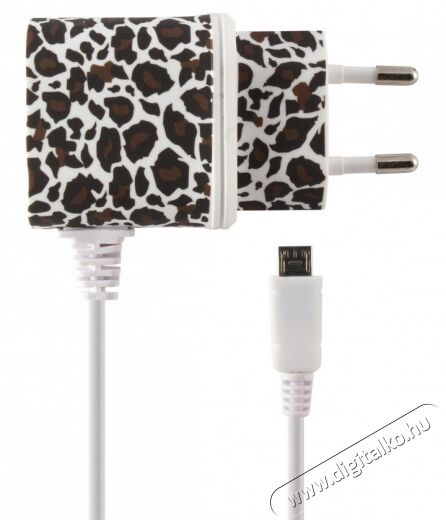 Ksix Micro USB A1 fali töltő - leopárd fehér Mobil / Kommunikáció / Smart - Mobiltelefon kiegészítő / tok - Hálózati-, autós töltő - 318016