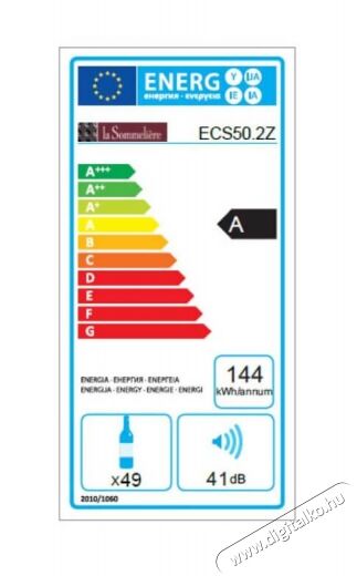 la Sommeliere ECS50.2Z 49 palackos 2 zónás kompresszoros borhűtő Konyhai termékek - Hűtő, fagyasztó (szabadonálló) - Borhűtő - 350443