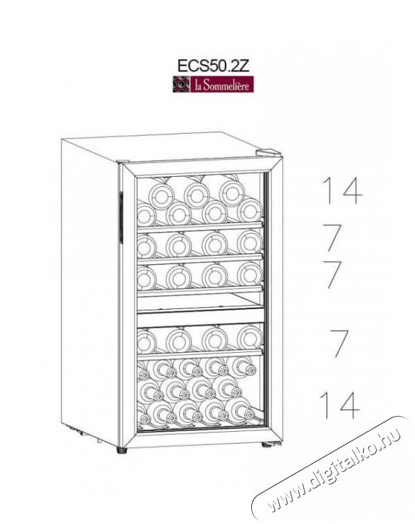 la Sommeliere ECS50.2Z 49 palackos 2 zónás kompresszoros borhűtő Konyhai termékek - Hűtő, fagyasztó (szabadonálló) - Borhűtő - 350443