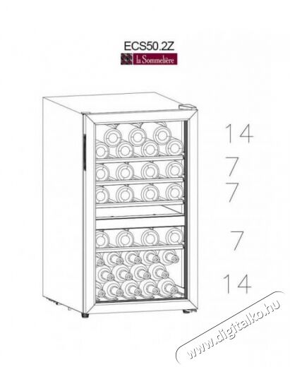 la Sommeliere ECS50.2Z 49 palackos 2 zónás kompresszoros borhűtő Konyhai termékek - Hűtő, fagyasztó (szabadonálló) - Borhűtő - 350443