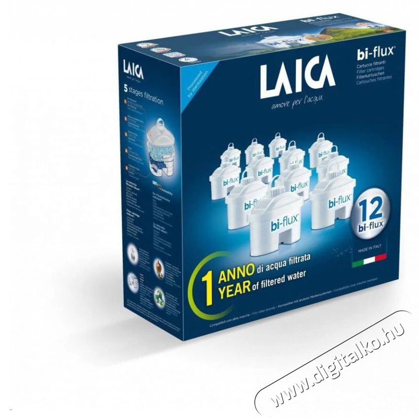Laica 12 db-os Bi-flux univerzális vízszűrőbetét csomag (F12MES0) Konyhai termékek - Vízszűrő - Kiegészítő - 381546