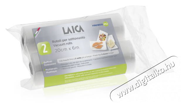 Laica légcsatornás BPA mentes vákuum csomagoló tömlő 20x600 cm, 2 db (VT35080) Konyhai termékek - Fóliahegesztő - Vákumfólia - 381585