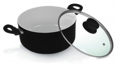 Lamart K2411 BW Kerámia fazék 24 cm - fekete/fehér Konyhai termékek - Edény - Fazék / lábas - 261933