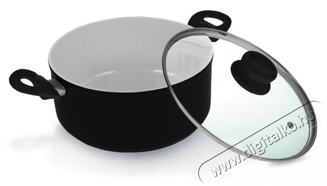Lamart K2411 BW Kerámia fazék 24 cm - fekete/fehér Konyhai termékek - Edény - Fazék / lábas - 261933