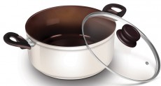 Lamart K2411 MB Kerámia fazék 24 cm - fehér/barna Konyhai termékek - Edény - Fazék / lábas - 270337