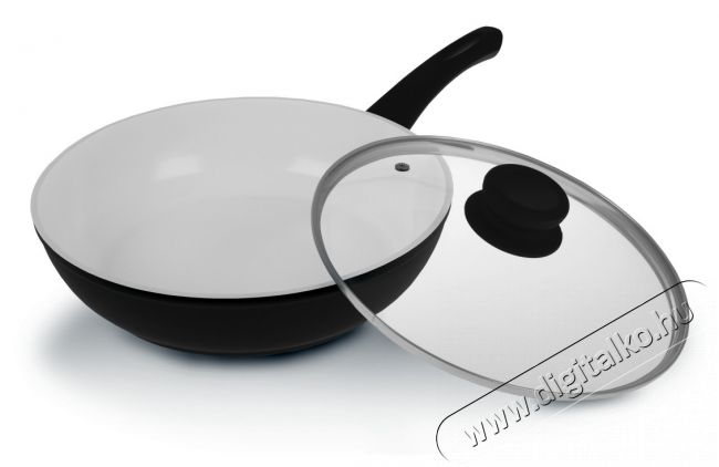 Lamart K2870 BW Kerámia WOK serpenyő 28cm - fekete Konyhai termékek - Edény - Wok serpenyő - 261931