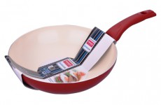 Lamart LTK2808 RW Kerámia bevonatú alumínium WOK serpenyő 28cm - piros/fehér Konyhai termékek - Edény - Wok serpenyő - 261949