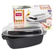 Lamart HL0801 Alumínium sütőedény üvegfedővel 7,5L Konyhai termékek - Edény - Sütőedény / jénai tál - 261950