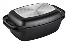 Lamart LT1105 DOUBLE grillező serpenyő fedéllel Konyhai termékek - Edény - Grill serpenyő / grill tál - 349149