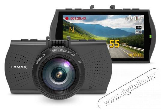 LAMAX C9 2K videofelvétel 2.7" LCD kijelző 150°-os látószög autós menetrögzítő kamera Fényképezőgép / kamera - Autós fedélzeti kamera - 404124