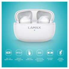LAMAX Clips1 Play True Wireless Bluetooth fehér fülhallgató Audio-Video / Hifi / Multimédia - Fül és Fejhallgatók - Fülhallgató - 500473