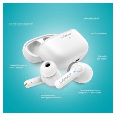 LAMAX Clips1 Play True Wireless Bluetooth fehér fülhallgató Audio-Video / Hifi / Multimédia - Fül és Fejhallgatók - Fülhallgató - 500473
