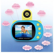 LAMAX ActionKid1 Full HD 8MP kék gyerek akciókamera vízálló tokkal Fényképezőgép / kamera - HDV kamera - 508297