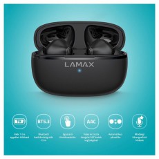 LAMAX Clips1 Play True Wireless Bluetooth fekete fülhallgató Audio-Video / Hifi / Multimédia - Fül és Fejhallgatók - Fülhallgató - 508862