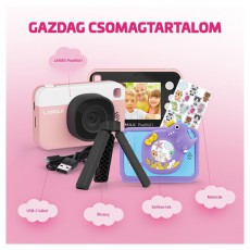 LAMAX PixelKid1 Pink Full HD 8MP rózsazsín gyerek fényképezőgép és kamera Fényképezőgép / kamera - Kompakt fényképezőgép - Gyerek fényképezőgép - 508785