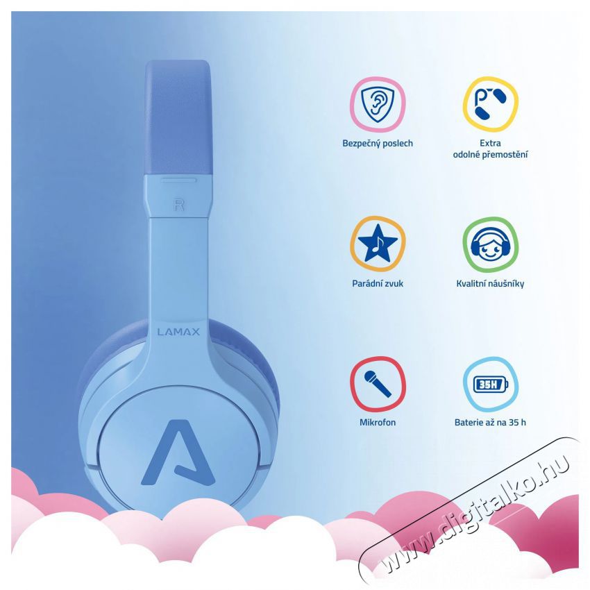 LAMAX BaseKid1 blue Audio-Video / Hifi / Multim&eacute;dia - F&uuml;l &eacute;s Fejhallgat&oacute;k - Fejhallgat&oacute; - 510099