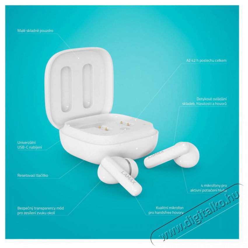 LAMAX NeoPods1 ANC Audio-Video / Hifi / Multim&eacute;dia - F&uuml;l &eacute;s Fejhallgat&oacute;k - F&uuml;lhallgat&oacute; - 518870