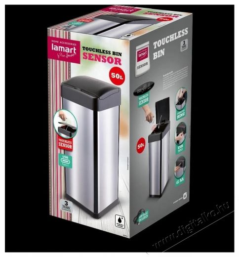 Lamart LT8107 Szemetes 50l USB SENSOR H&aacute;ztart&aacute;s / Otthon / K&uuml;lt&eacute;r - Lak&aacute;sfelszerel&eacute;s - Szemetes - 531547