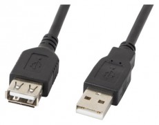 LANBERG 1,8m USB-A 2.0 apa - anya fekete kábel Iroda és számítástechnika - Számítógép tartozék - USB kábel - 418290