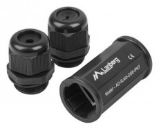 LANBERG AD-RJ45-OS6-IP67 RJ45-RJ45 Cat5e/Cat6 FTP IP67 vízálló árnyékolt fekete toldó Iroda és számítástechnika - Hálózat - Hálózati kiegészítő - 456312