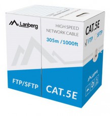 LANBERG LCF5-11CC-0305-S 305m Cat5e FTP szürke árnyékolt réz bevonatú alumínium patch kábel Iroda és számítástechnika - Számítógép tartozék - Hálózati kábel - 456617