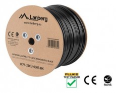 LANBERG LCF5-21CU-0305-BK 305m Cat5e F/UTP AWG24 Fca PE árnyékolt fekete kültéri kábel Iroda és számítástechnika - Számítógép tartozék - Hálózati kábel - 456287