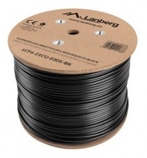 LANBERG LCF6-21CU-0305-BK 305m Cat6 F/UTP AWG23 Fca PE árnyékolt fekete kültéri kábel Iroda és számítástechnika - Számítógép tartozék - Hálózati kábel - 456271