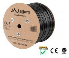 LANBERG LCF6-21CU-0305-BK 305m Cat6 F/UTP AWG23 Fca PE árnyékolt fekete kültéri kábel Iroda és számítástechnika - Számítógép tartozék - Hálózati kábel - 456271