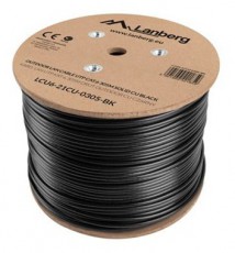 LANBERG LCU6-21CU-0305-BK 305m Cat6 U/UTP AWG23 Fca PE árnyékolatlan fekete kültéri kábel Iroda és számítástechnika - Számítógép tartozék - Hálózati kábel - 456276