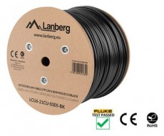 LANBERG LCU6-21CU-0305-BK 305m Cat6 U/UTP AWG23 Fca PE árnyékolatlan fekete kültéri kábel Iroda és számítástechnika - Számítógép tartozék - Hálózati kábel - 456276