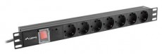 LANBERG PDU-07F-0200-IEC-BK 2m vezetékkel 19"/1U 7xSchuko aljzat C14 csatlakozóvéggel fekete elosztósor kapcsolóval Tv kiegészítők - Kábel / csatlakozó - Csatlakozó / elosztó / átalakító - 456562