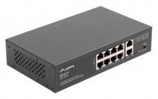 LANBERG RSFE-8P-2GE-120 8x100Mbps PoE+ LAN 2xGbE LAN nem menedzselhető PoE switch Iroda és számítástechnika - Hálózat - Switch - 456308