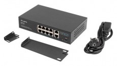 LANBERG RSFE-8P-2GE-120 8x100Mbps PoE+ LAN 2xGbE LAN nem menedzselhető PoE switch Iroda és számítástechnika - Hálózat - Switch - 456308