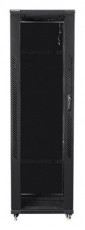 LANBERG FF01-8042-12B 19" 42U SZÉL:800 MÉLY:1000 MAG:2047 lapraszerelt üvegajtós fekete rack szekrény Iroda és számítástechnika - Egyéb számítástechnikai termék - 456922