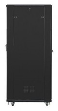 LANBERG FF01-8042-12B 19" 42U SZÉL:800 MÉLY:1000 MAG:2047 lapraszerelt üvegajtós fekete rack szekrény Iroda és számítástechnika - Egyéb számítástechnikai termék - 456922