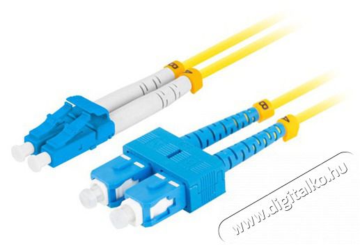 LANBERG FO-SULU-SD11-0050-YE duplex optikai patch kábel 2xSC/UPC + 2LC/UPC csatlakozóval, duplex 9/125 LSZH, 5m Tv kiegészítők - Kábel / csatlakozó - Optikai kábel - 458295