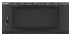 LANBERG WF01-6404-10B 19" 4U SZÉL:600 MÉLY:450 MAG:290 lapraszerelt üvegajtós fekete fali rack szekrény Iroda és számítástechnika - Egyéb számítástechnikai termék - 458780