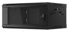 LANBERG WF01-6404-10B 19" 4U SZÉL:600 MÉLY:450 MAG:290 lapraszerelt üvegajtós fekete fali rack szekrény Iroda és számítástechnika - Egyéb számítástechnikai termék - 458780