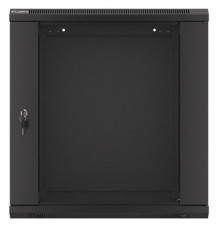 LANBERG WF01-6412-10B 19" 12U SZÉL:600 MÉLY:450 MAG:640 lapraszerelt üvegajtós fekete fali rack szekrény Iroda és számítástechnika - Egyéb számítástechnikai termék - 458781