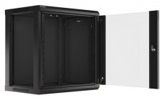 LANBERG WF01-6412-10B 19" 12U SZÉL:600 MÉLY:450 MAG:640 lapraszerelt üvegajtós fekete fali rack szekrény Iroda és számítástechnika - Egyéb számítástechnikai termék - 458781